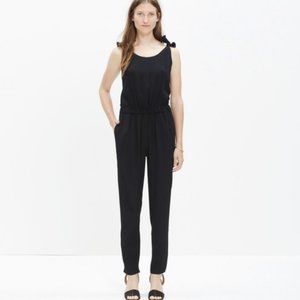 Madewell Black Summer Shoulder Tie Jumpsuit NWT